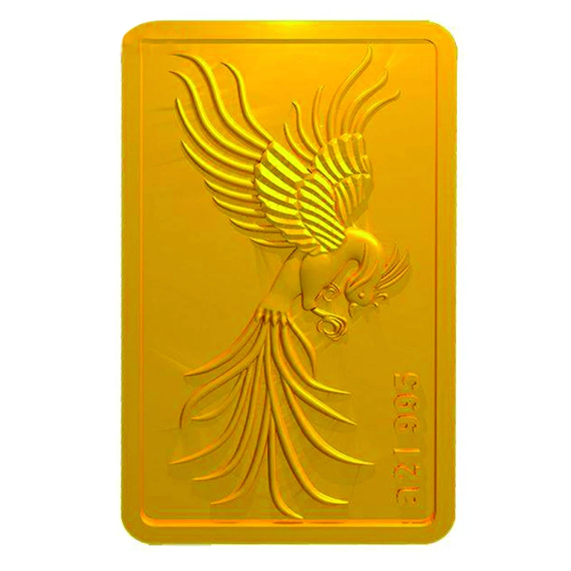 شمش طلا 24 عیار ایران‌شمش مدل سیمرغ